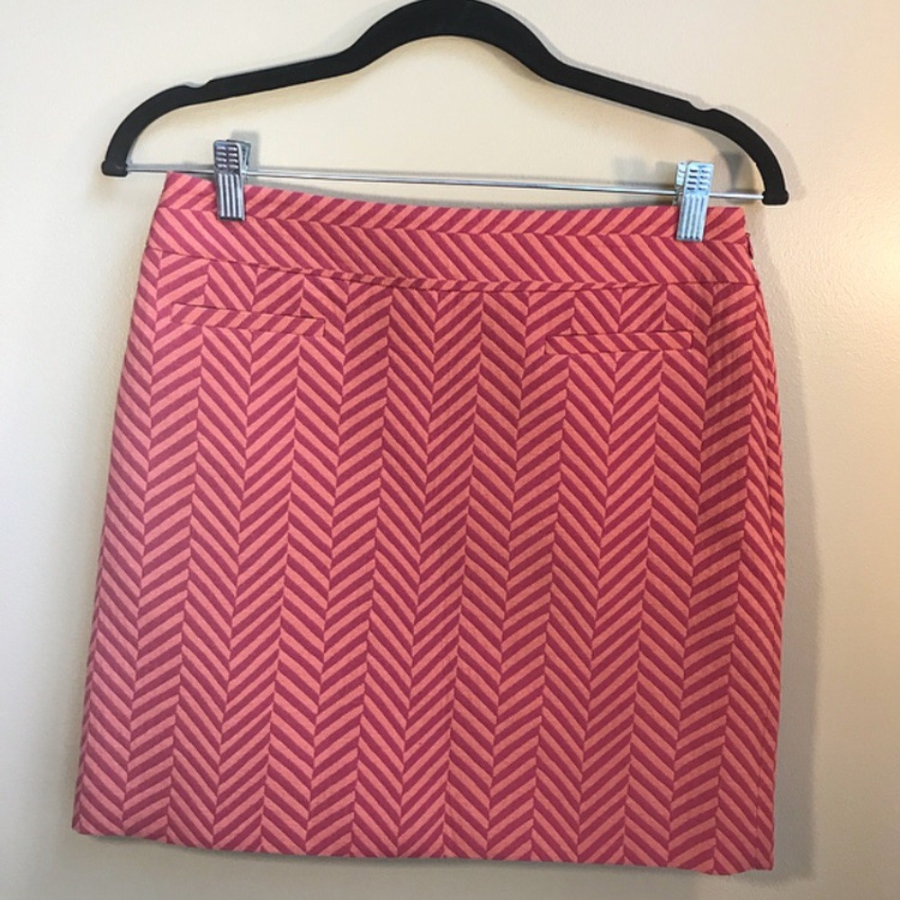 Pink and orange chevron mini skirt